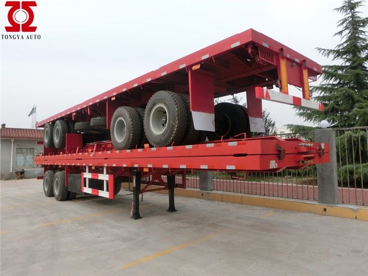 2axles फ्लैट बिस्तर अर्ध ट्रेलर